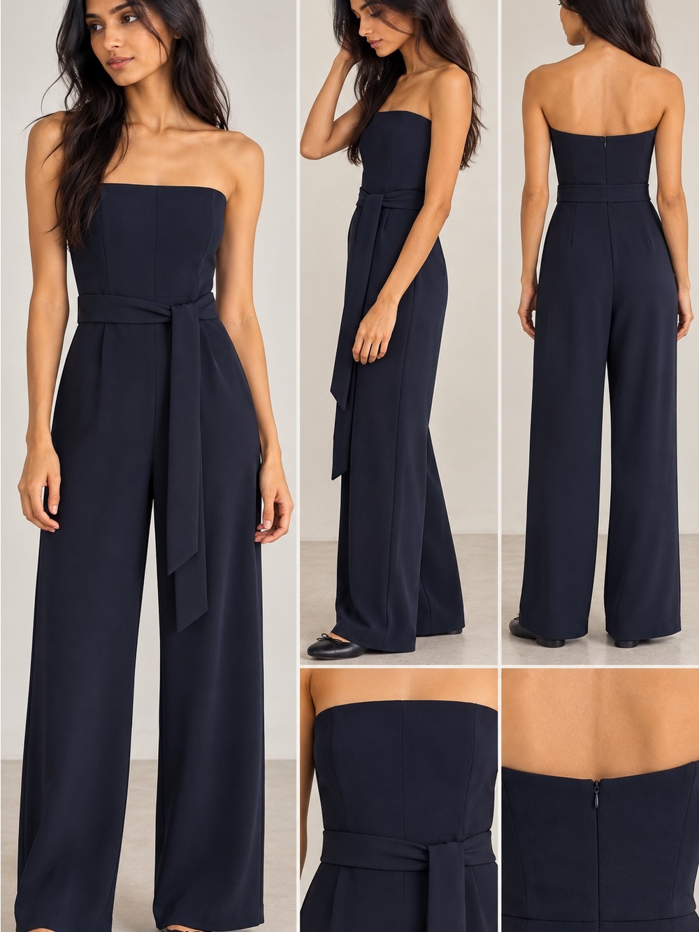 Zara Black Sleeveless Jumpsuit with Waist Tie